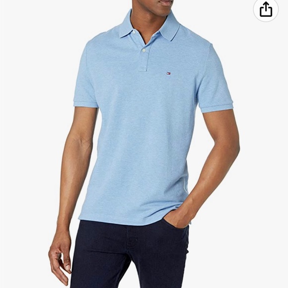 Tommy Hilfiger custom fit baby blue polo - Picture 1 of 3